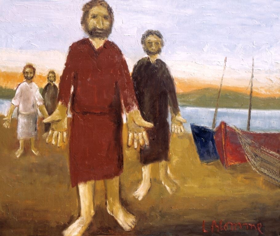 Roeping van de vissers, schilderij van Luc Blomme Roeping van de vissers, schilderij van Luc Blomme