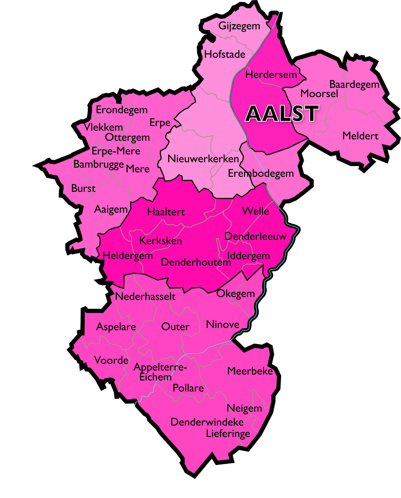 Kaart Dekenaat Aalst © Bisdom Gent Kaart Dekenaat Aalst © Bisdom Gent