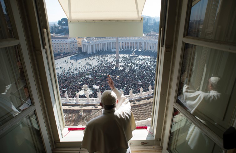 Paus Franciscus tijdens het Angelus © SIR Paus Franciscus tijdens het Angelus © SIR