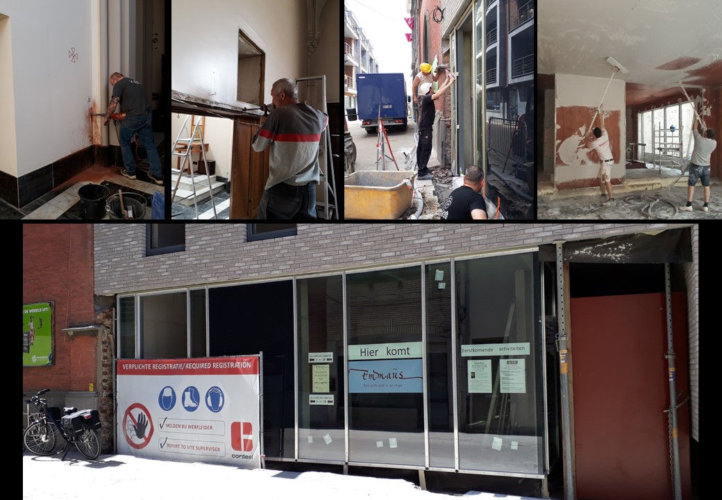 De werken aan het Emmaüshuis vorderen gestaag. De werken aan het Emmaüshuis vorderen gestaag.