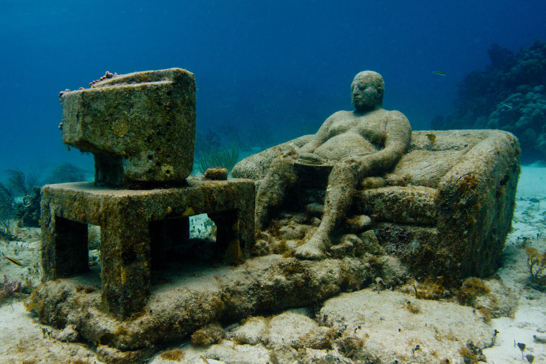 'Inertia' van Jason deCaires Taylor, voor de kust van Mexico. © Jason deCaires Taylor 'Inertia' van Jason deCaires Taylor, voor de kust van Mexico. © Jason deCaires Taylor