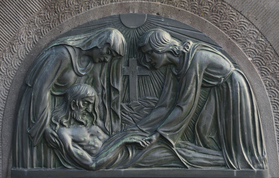 Jezus wordt in het graf gelegd Jezus wordt in het graf gelegd