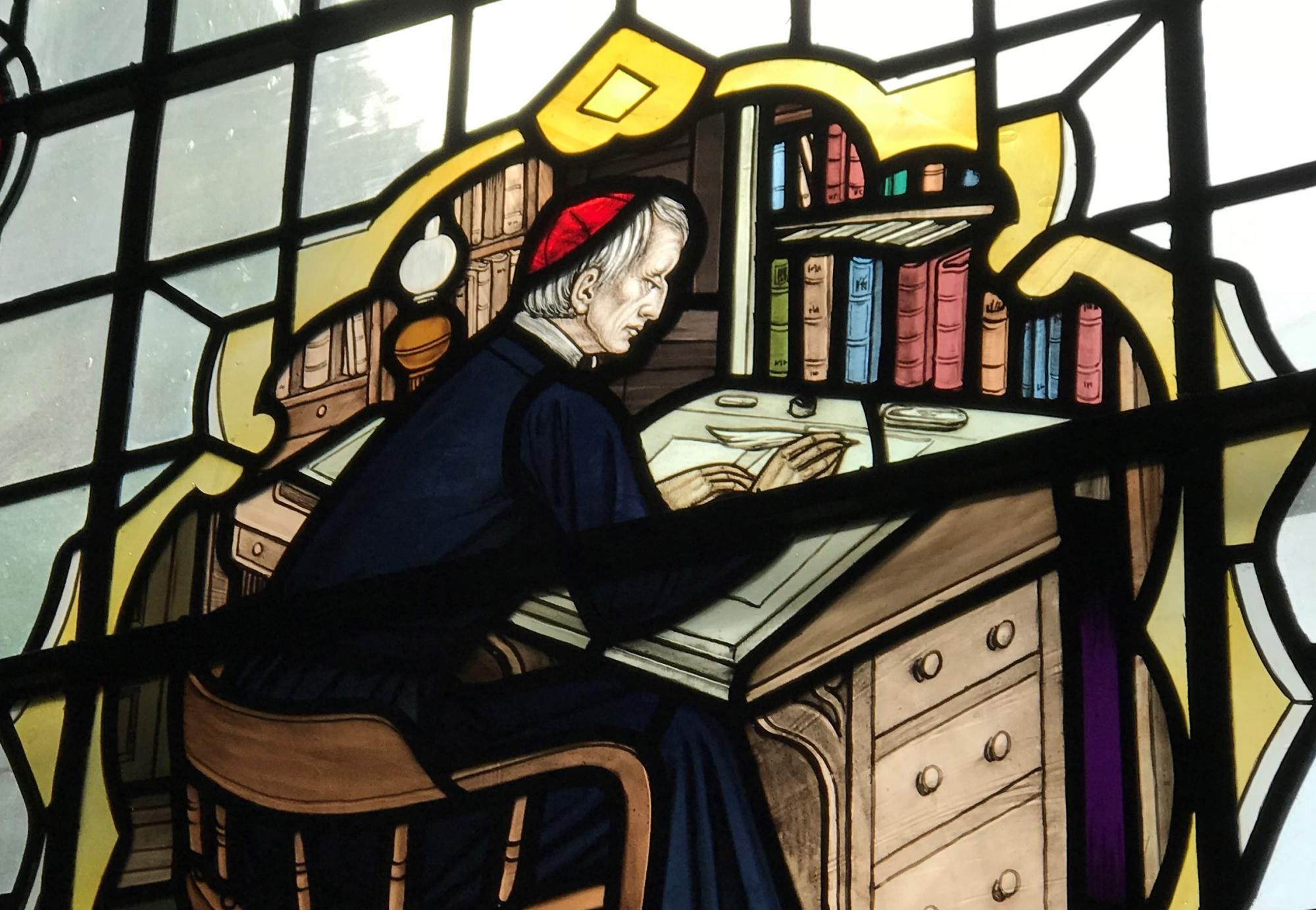 Glasraam van John Henry Newman in de katholieke Sint-Jozefskerk van Leeds © RR Glasraam van John Henry Newman in de katholieke Sint-Jozefskerk van Leeds © RR