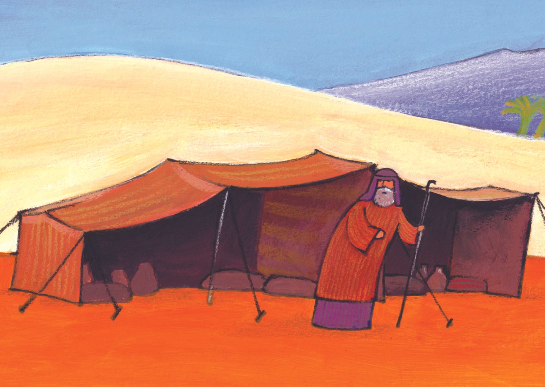 Abraham voor zijn tent © Roel Ottow