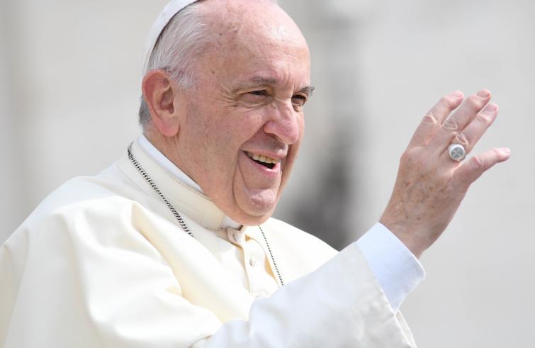 Paus Franciscus tijdens de audiëntie van woensdag © SIR/Marco Calvarese Paus Franciscus tijdens de audiëntie van woensdag © SIR/Marco Calvarese