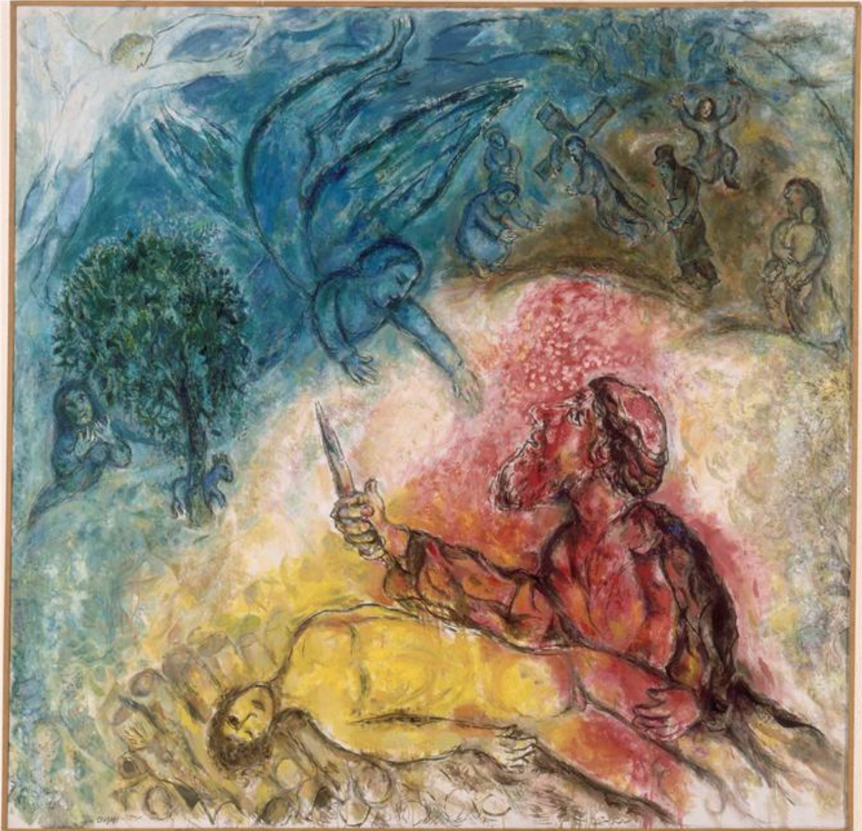 Het offeren van Isaac, Marc Chagall, 1966 © Wikiart Het offeren van Isaac, Marc Chagall, 1966 © Wikiart