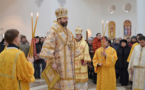 Byzantijnse viering met de Oekraïense grootaartsbisschop Sviatoslav Schevchuk © UGC Byzantijnse viering met de Oekraïense grootaartsbisschop Sviatoslav Schevchuk © UGC