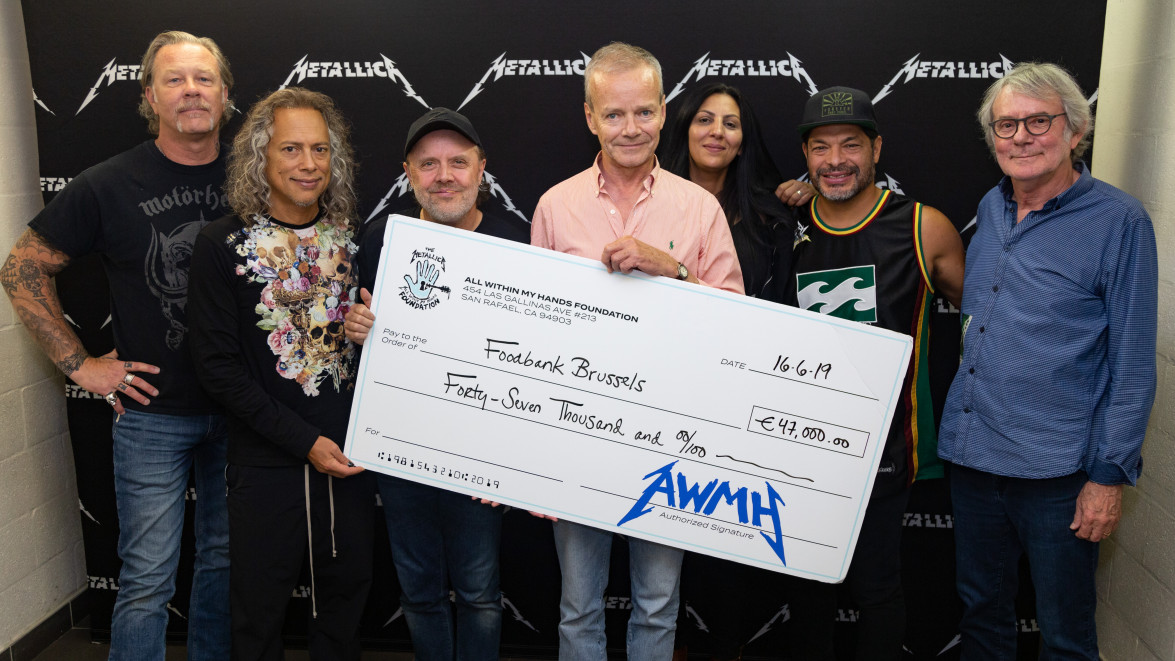 Metallica schonk eerder ook al 47.000 euro aan de voedselbank in Brussel © All Within My Hands Foundation Metallica schonk eerder ook al 47.000 euro aan de voedselbank in Brussel © All Within My Hands Foundation
