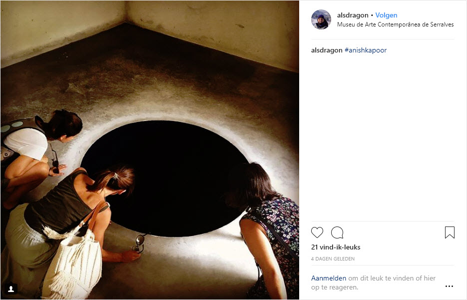 Anish Kapoor © @alsdragon op Instagram Anish Kapoor © @alsdragon op Instagram