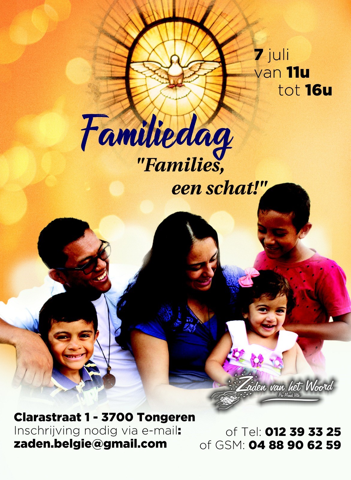Het thema van de familiedag luidt: "Families, een schat!" © Gemeenschap Zaden van het Woord Het thema van de familiedag luidt: "Families, een schat!" © Gemeenschap Zaden van het Woord