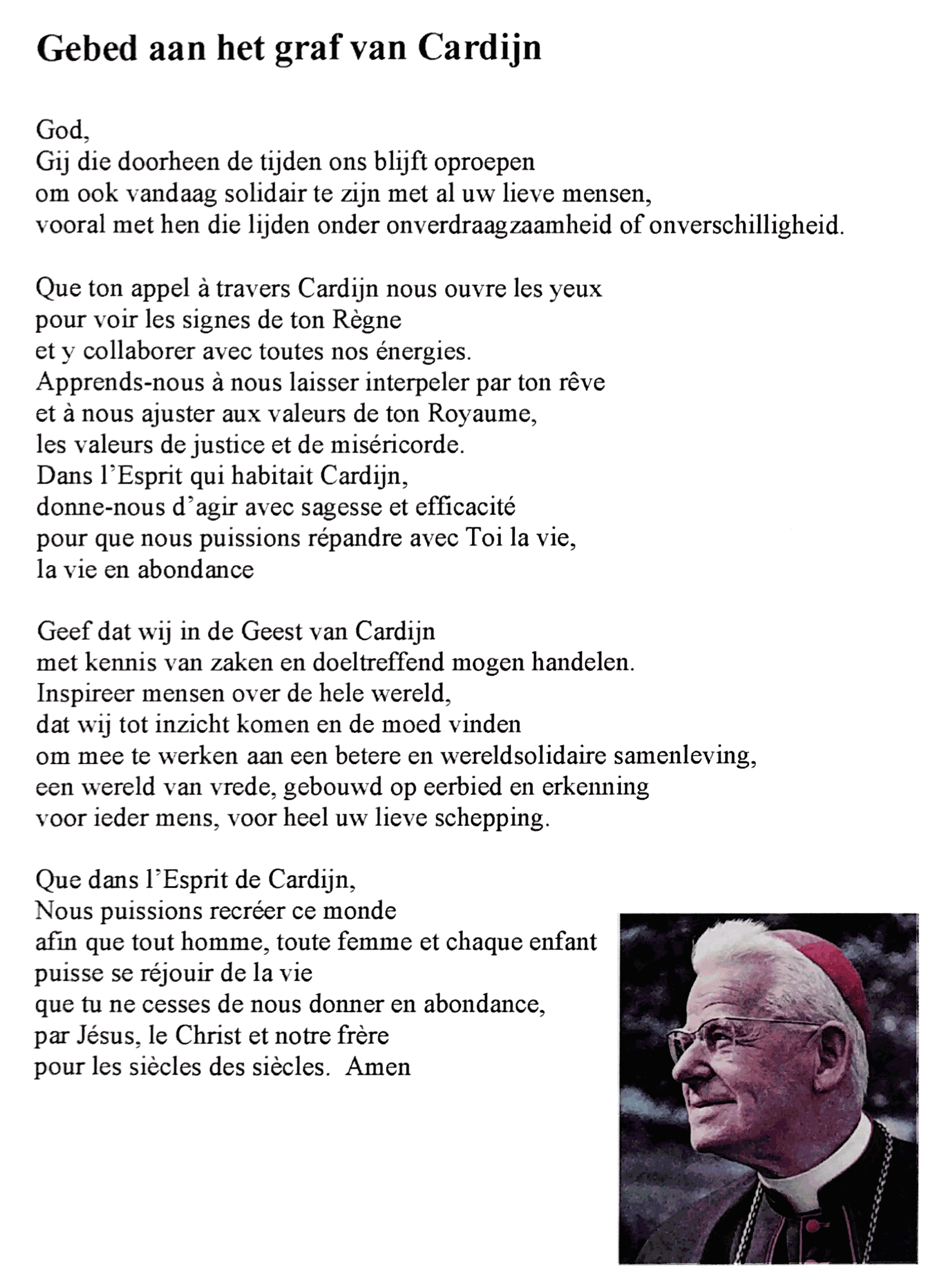 Gebed Jozef Cardijn Gebed Jozef Cardijn