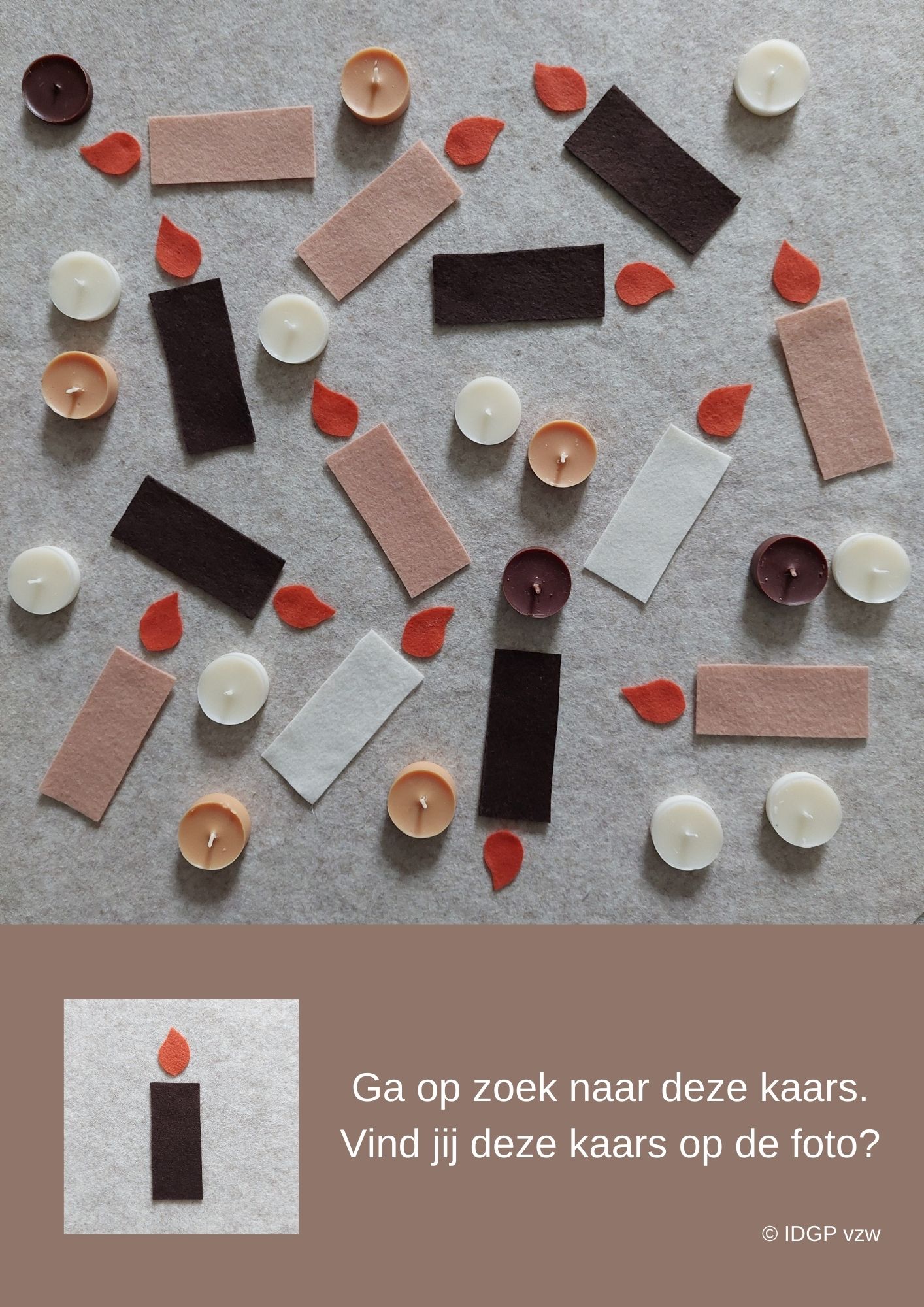 Zoekplaat 'kaarsen' © IDGP vzw Zoekplaat 'kaarsen' © IDGP vzw