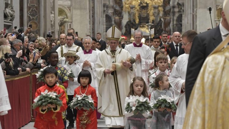 Middernachtmis in Rome op kerstavond © Vatican Media Middernachtmis in Rome op kerstavond © Vatican Media