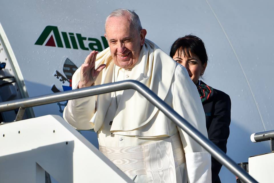 Paus Franciscus op weg naar Panama © WJD Panama 2019 Paus Franciscus op weg naar Panama © WJD Panama 2019