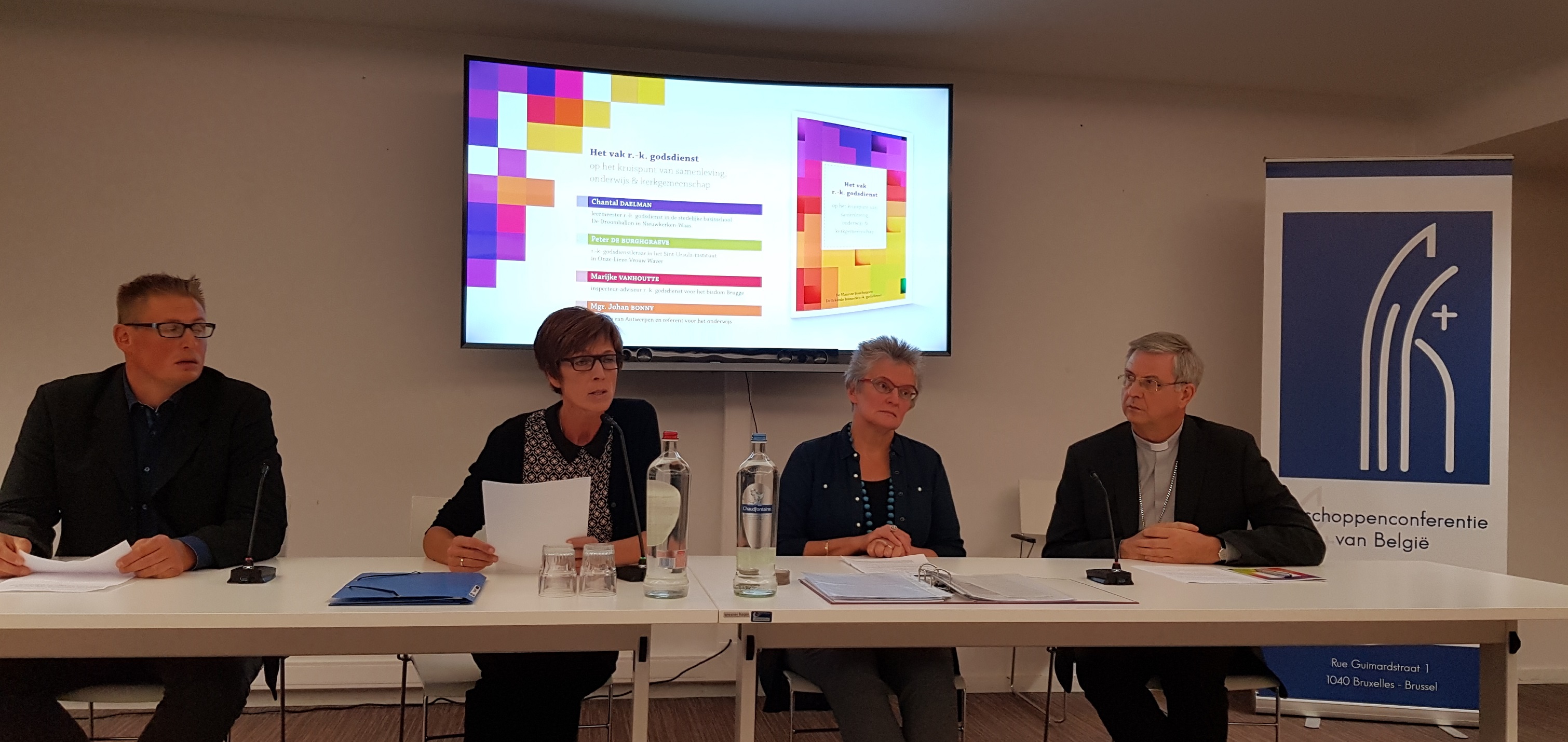 Peter De Burggrave, Chantal Daelman, Marijke Vanhoutte en mgr. Johan Bonny © IPID Peter De Burggrave, Chantal Daelman, Marijke Vanhoutte en mgr. Johan Bonny © IPID