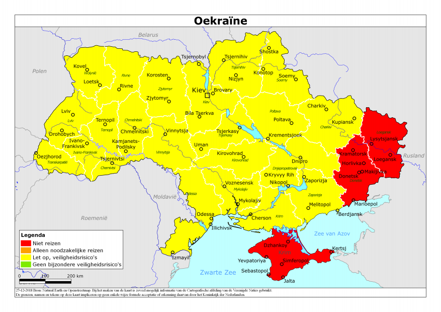 Conflictgebieden in Oekraïne © Wikipedia Conflictgebieden in Oekraïne © Wikipedia