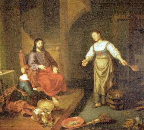 Jezus in het huis van Marta en Maria © Johannes Spilberg - 1643