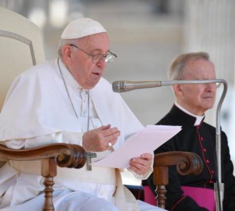 Paus Franciscus tijdens de algemene audiëntie van woensdag 1 juni 2022 © VaticanMedia