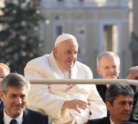 Paus Franciscus tijdens de algemene audiëntie van woensdag 30 november 2022 © VaticanMedia
