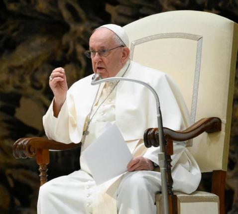 Paus Franciscus tijdens de algemene audiëntie van woensdag 22 februari 2023 © VaticanMedia