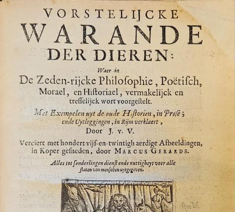 Titelpagina van Vorstelijcke warande der dieren   
