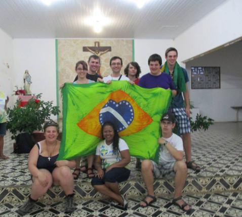 Stefanie (links onderaan) was er ook bij tijdens de WJD in Rio in 2013