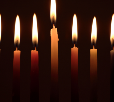 kandelaars bij het joodse lichtfeest Chanouka © rr