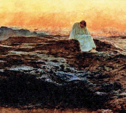 Christus in de woestijn (1898) © Briton Rivière - Britse schilder (1840-1920)