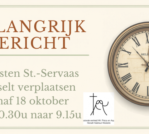 Uurwijziging vieringen Herselt 
