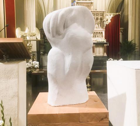 Beeld "de dag des Heren" van Willem Vermandere, geschenk aan de bisschop © @PE Virga Jesse Hasselt
