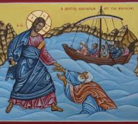 Jezus loopt over water  © Liesbeth's Iconen