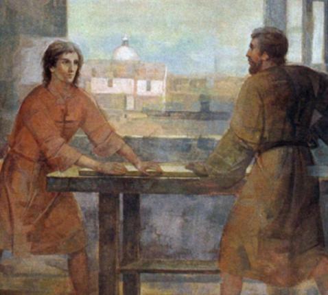 Jozef de arbeider en zoon 