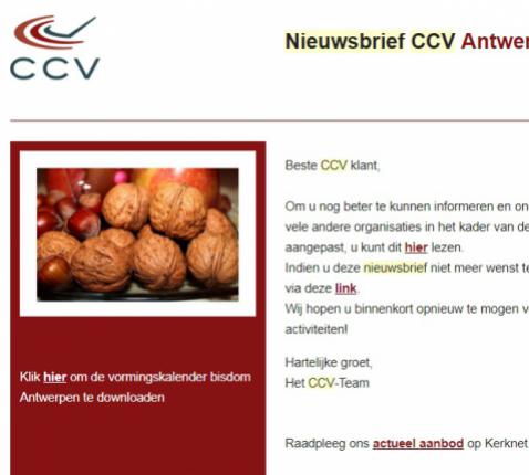 Nieuwsbrief CCV Antwerpen © CCV Antwerpen