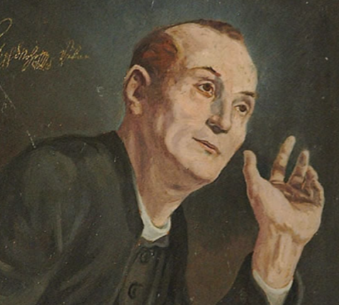 Joseph Mohr op een afbeelding die werd gemaakt naar een borstbeeld. © Stille Nacht-museum Wangrain