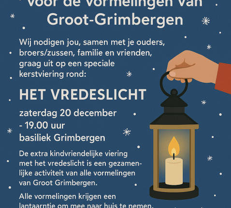 Uitnodiging kerstviering vormelingen Groot-Grimbergen (2025) Uitnodiging kerstviering vormelingen Groot-Grimbergen (2025)