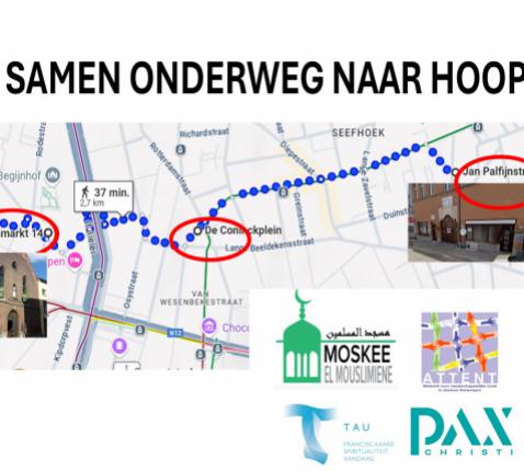 Spoor van hoop doorheen de stad - Trek jij mee? © Attent