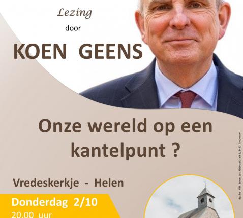Lezing Koen Geens © Vredeskerkje Helen