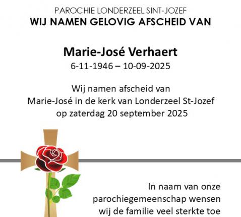 Afscheidsviering Marie-José Verhaert 