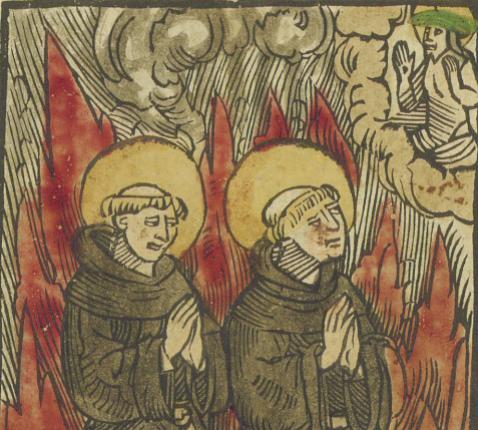 Augustijnermonniken die Luther volgden, eindigden in de 16de eeuw in Vilvoorde op de brandstapel. 