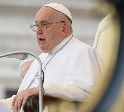 Paus Franciscus tijdens zijn audiëntie van woensdag © Vatican Media