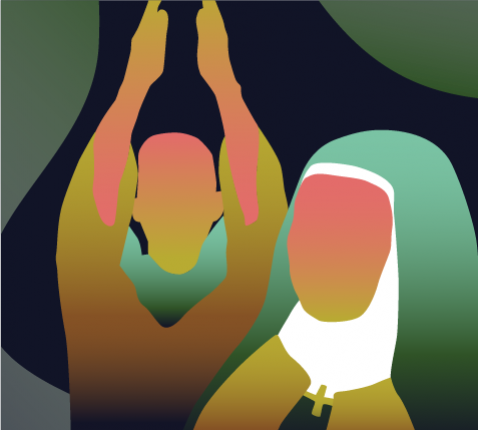 Leer bidden zoals de heiligen © Illustratie: Sim D'Hertefelt
