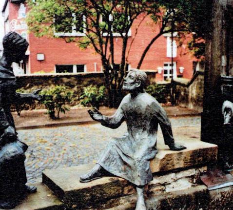 Jezus in gesprek met de Samaritaanse vrouw - dorpspomp Schöppingen (Duitsland) © Alexander Vandaele