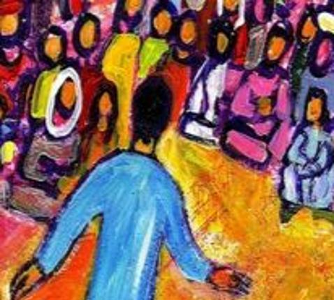 Samen eucharistie vieren © Bernadette Lopez - Evangile et peinture