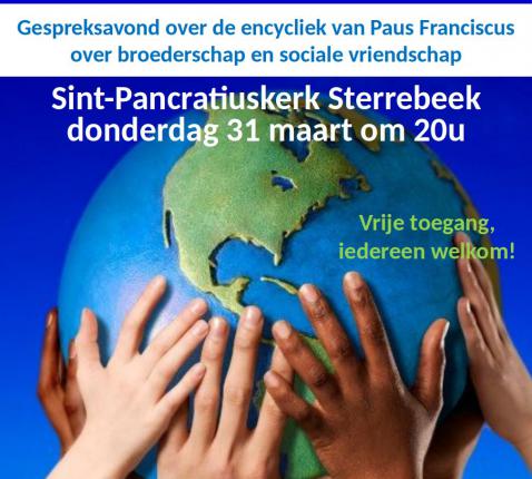 affiche gespreksavond fratelli tutti Sterrebeek 