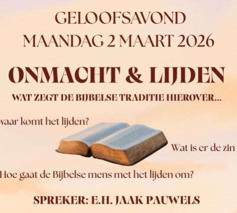 Geloofsavond 2 maart 2026 