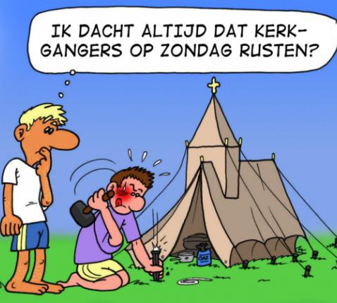 kerk tent vakantie 