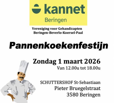 Kannet Beringen organiseert een pannenkoekennamiddag t.v.v. hun werking 