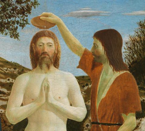 De doop van Christus ca. 1450 ~ Piero della Francesca (1416-1492) © Wikimedia Commons