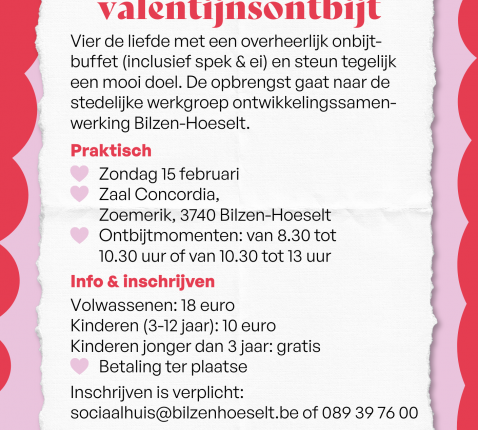 Fairtrade Valentijnsontbijt © Stad Bilzen-Hoeselt