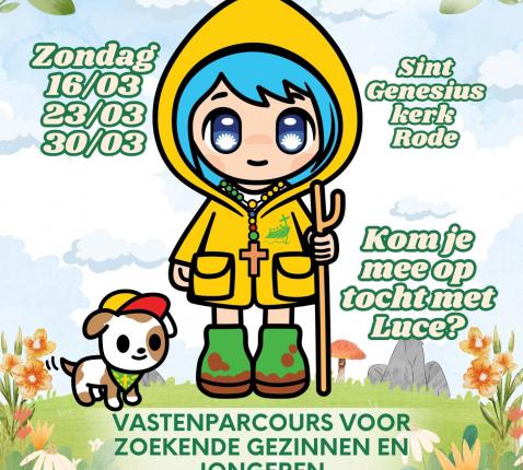 Affiche vastenparcours in de H.Genesiuskerk te Sint-Genesius-Rode © kiJeti